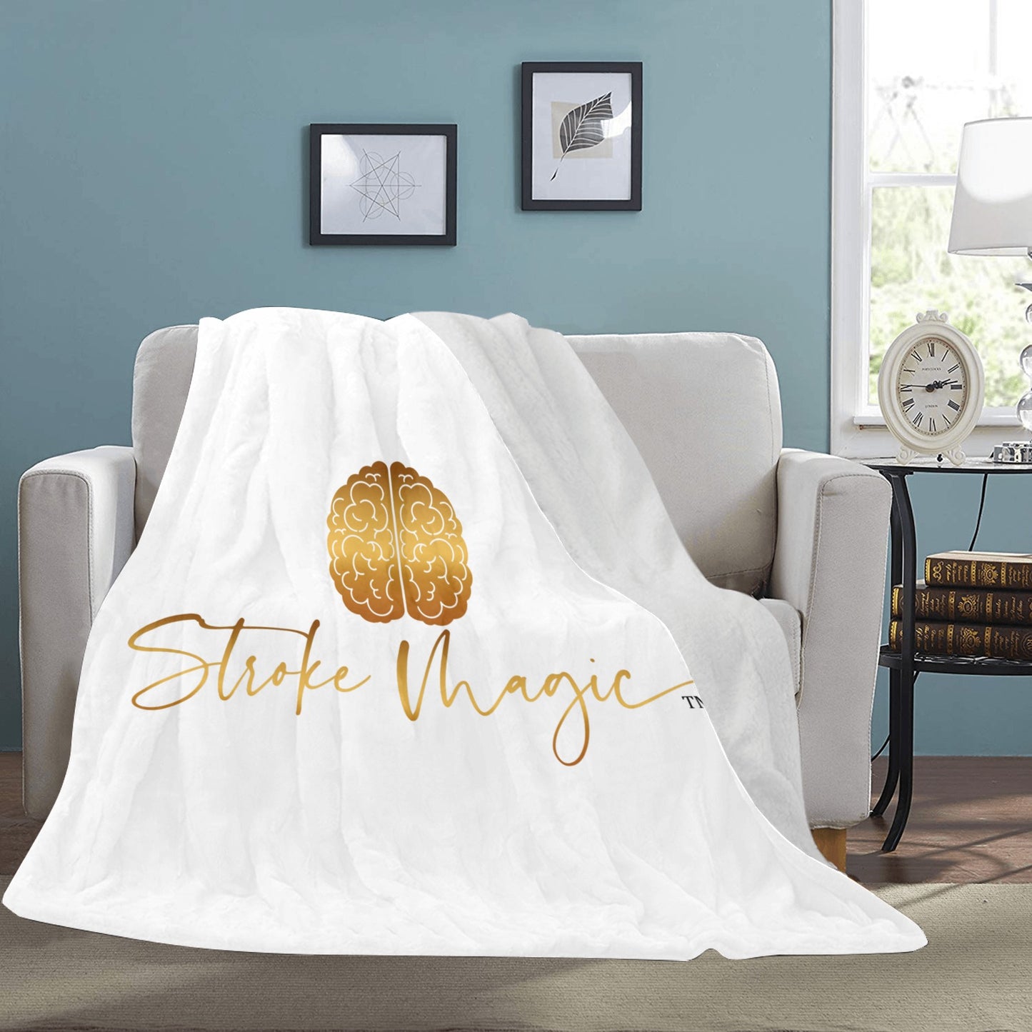 Stroke Magic White Ultra-Soft Micro Fleece Blanket 70x80