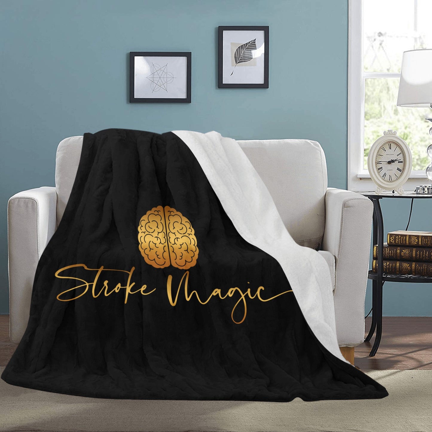Stroke Magic Black Ultra-Soft Micro Fleece Blanket 70x80