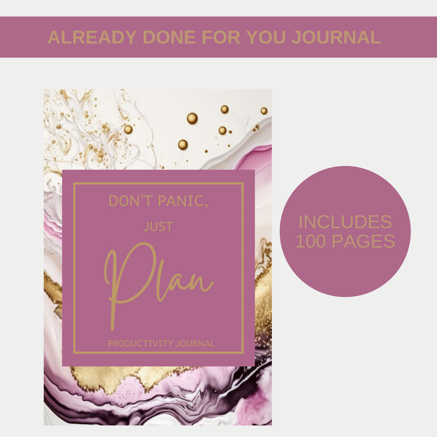 Don't Panic Just Plan Productivity Journal for KDP (Amazon)
