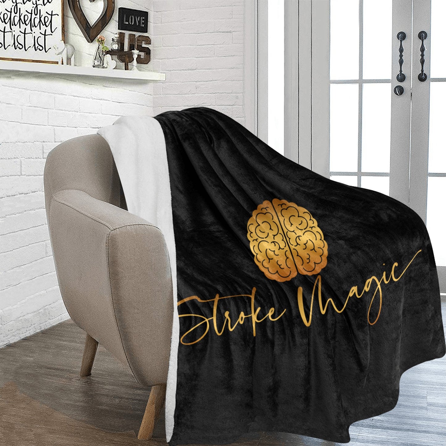 Stroke Magic Black Ultra-Soft Micro Fleece Blanket 70x80