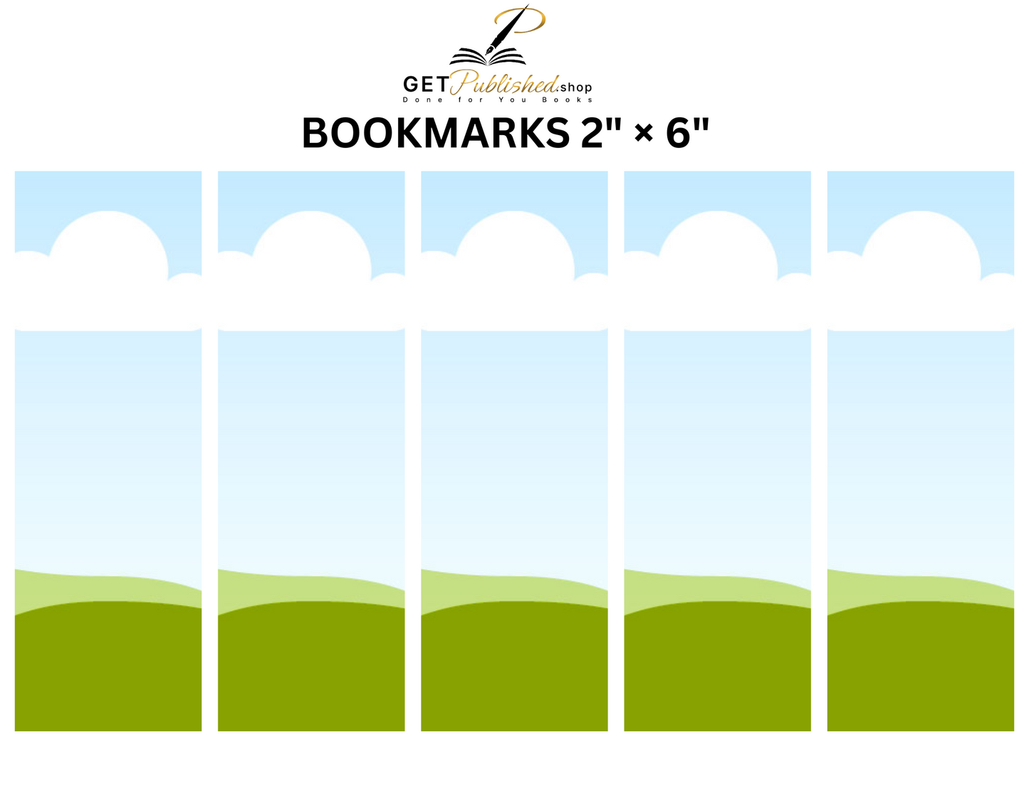 Editable 2"x6" Bookmark Digital Template for Authors – Customizable in Canva